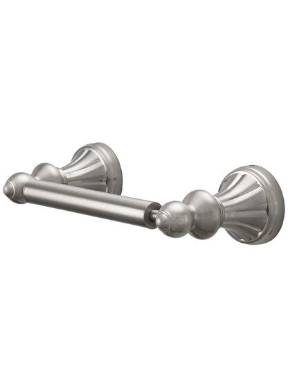Hudson Toilet Paper Holder in Satin Nickel.